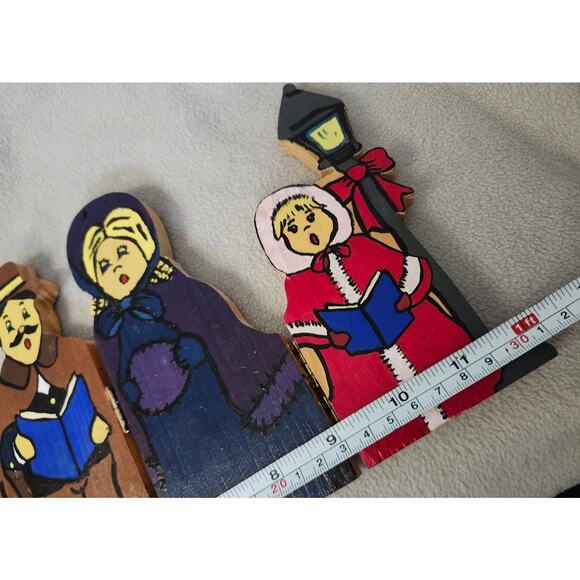 Vintage Hand Painted Wooden Fold Out Carolers Christmas Decor Family - Picture 10 of 11